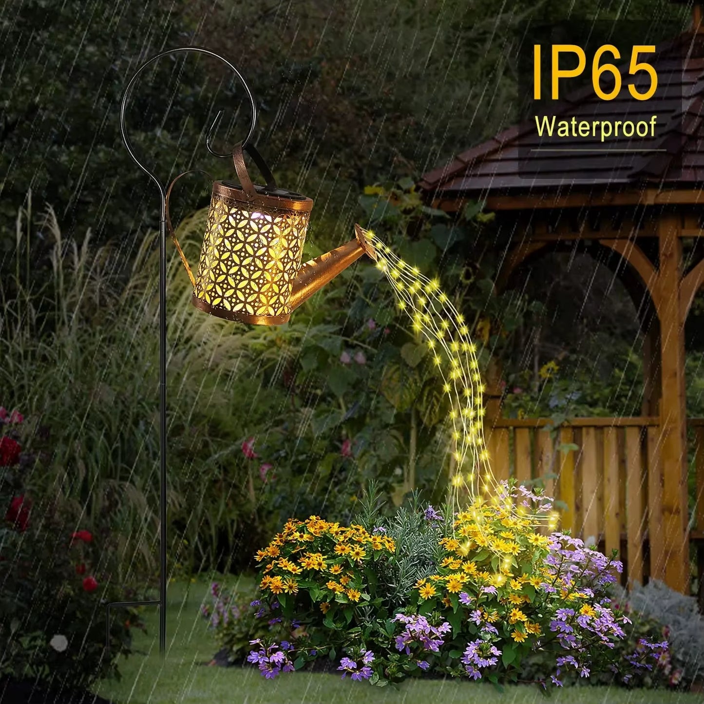 1Pc Solar Watering Can with Lights Outdoor Solar Garden Lights Decro Solar Lights Waterproof Hanging Lantern for Yard Patio