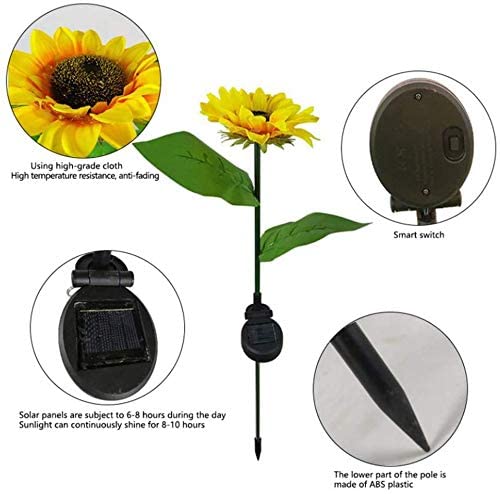 2/4/6 PCS Solar Sunflower Lights LED Waterproof Landscape Outdoor