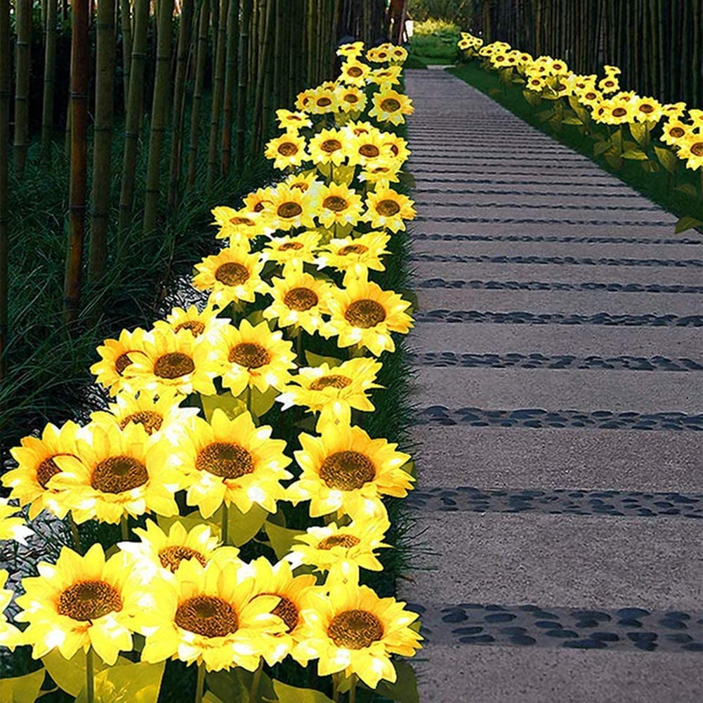 2/4/6 PCS Solar Sunflower Lights LED Waterproof Landscape Outdoor