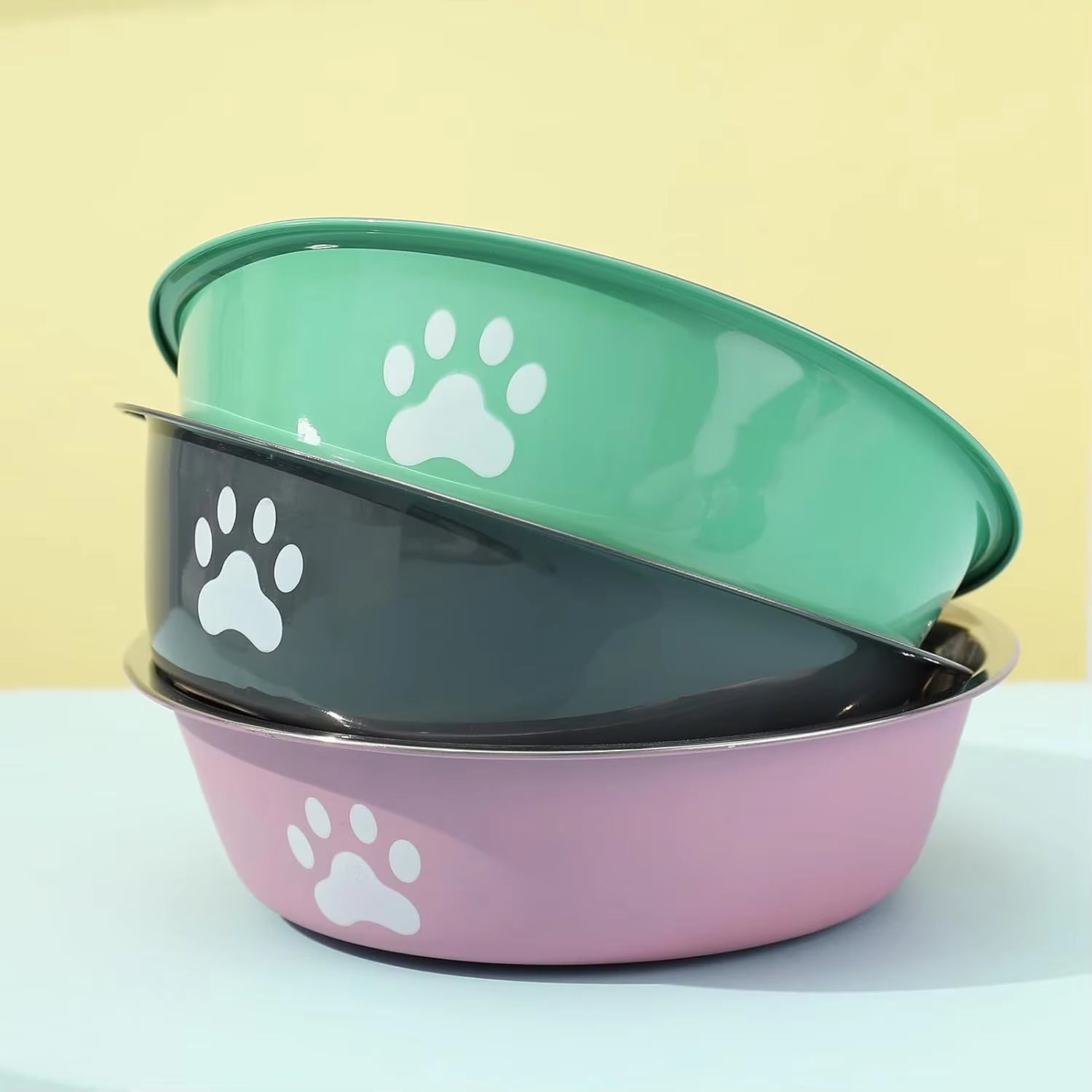 Dog Bowls Stainless Steel Dogs Feeding Bowls with Non-Slip Silicone Sole Dog Food Water Bowl Pet Bowl Dog Dishes for Dog Cat Pet