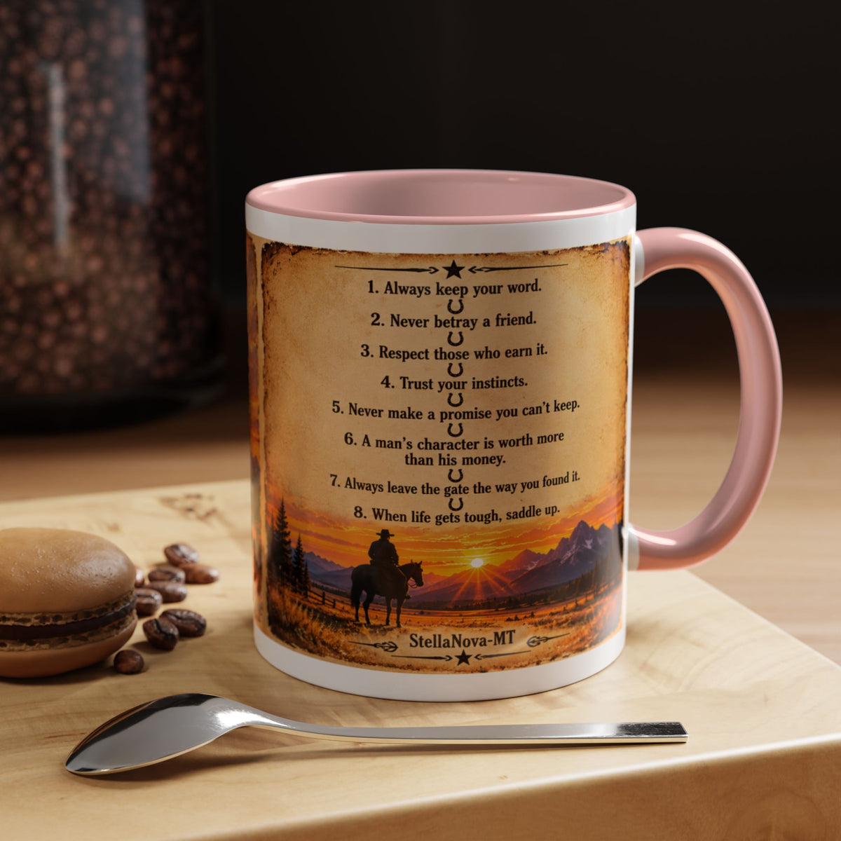 The Old Cowboy Rules Accent Coffee Mug (11, 15oz)