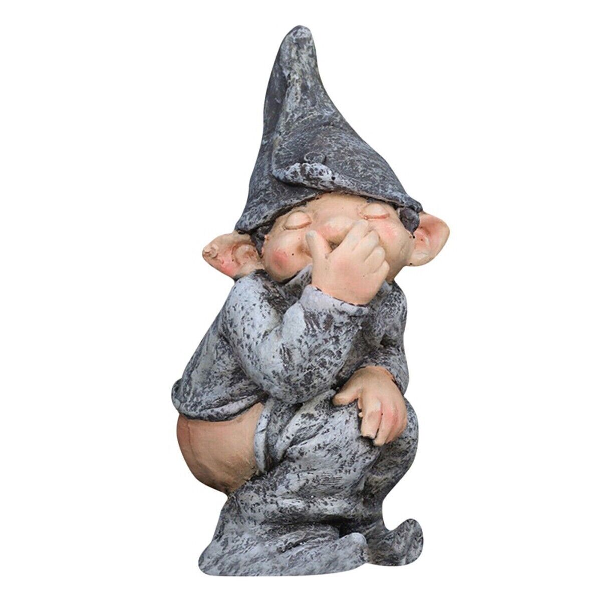 Naughty Gnome Miniature Statue Funny Resin Dwarf Home Garden
