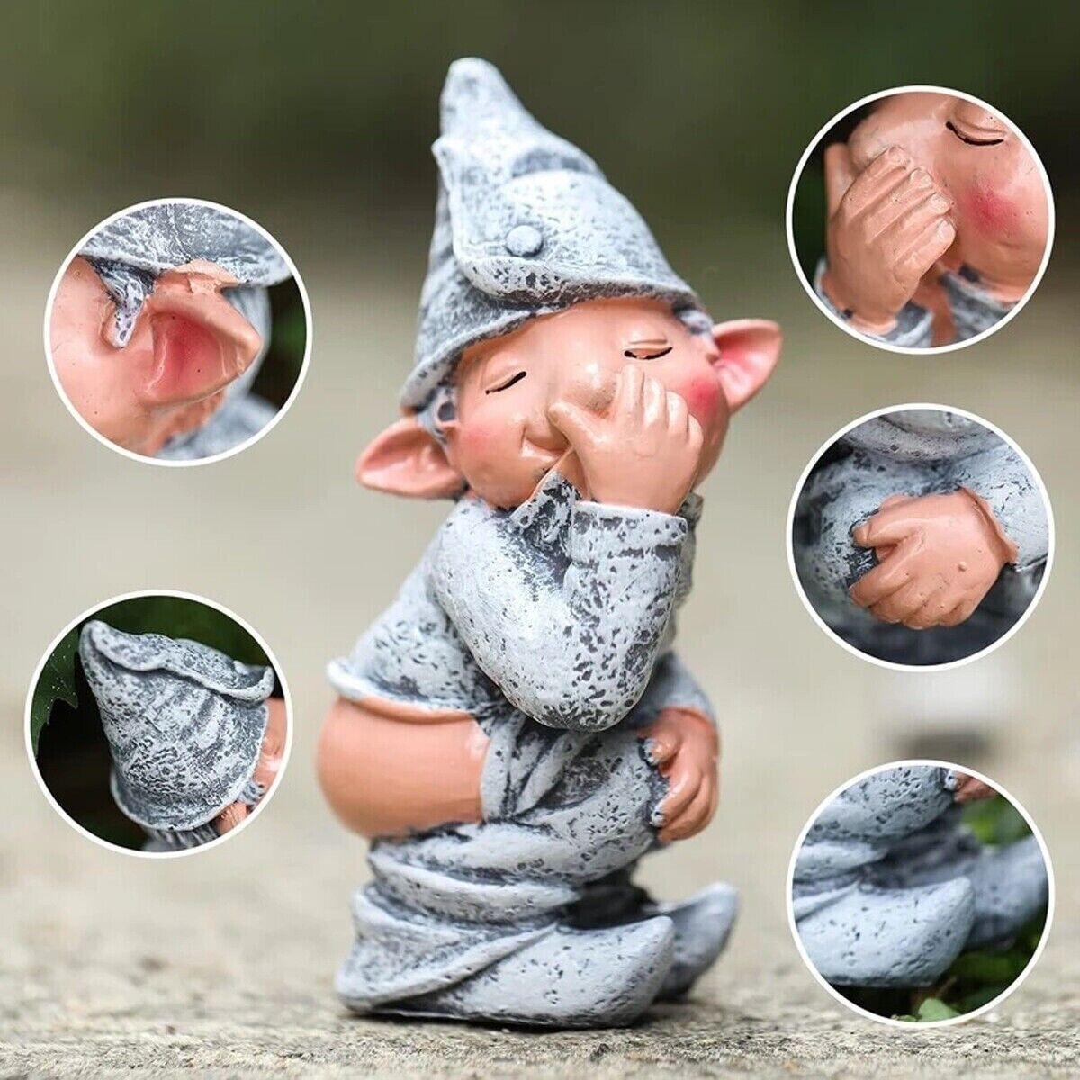 Naughty Gnome Miniature Statue Funny Resin Dwarf Home Garden