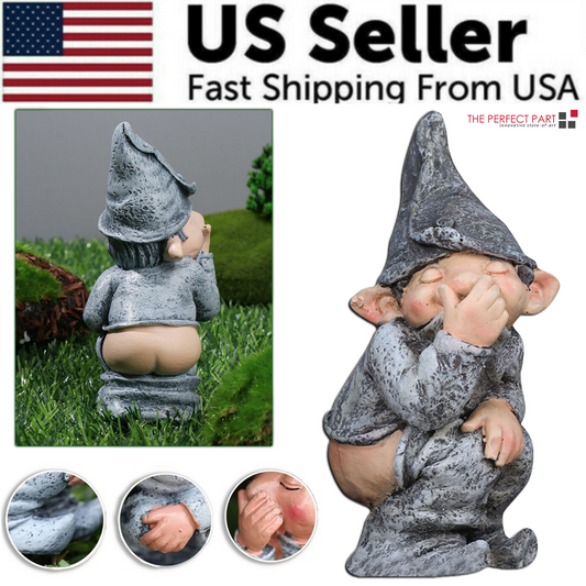 Naughty Gnome Miniature Statue Funny Resin Dwarf Home Garden