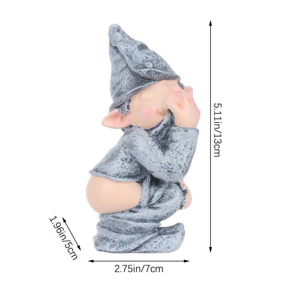 Naughty Gnome Miniature Statue Funny Resin Dwarf Home Garden