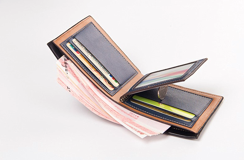Men's Bifold Leather Credit ID Card Holder Wallet Billfold Purse