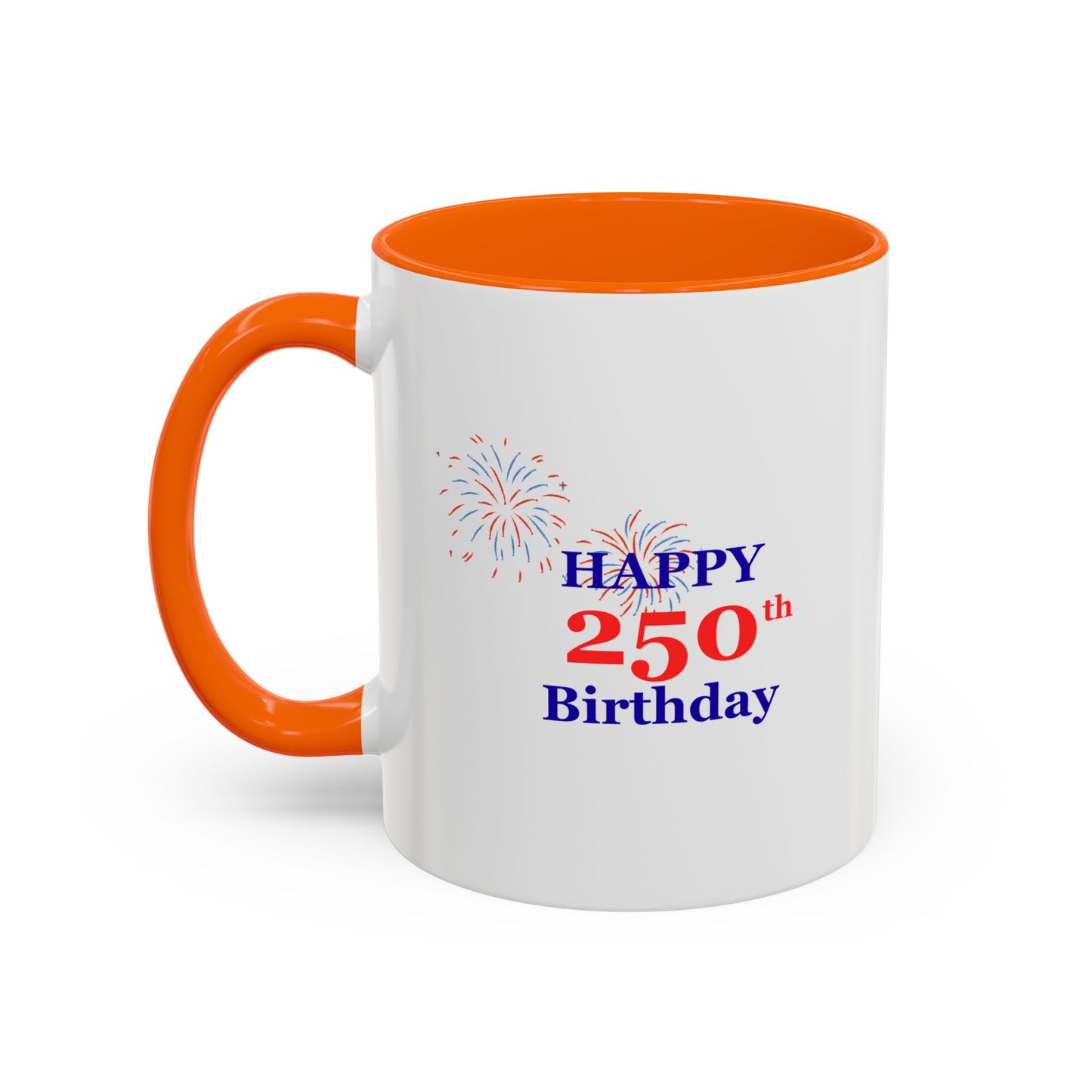 250th Anniversary Coffee Mug – 1776–2026 Patriotic Fireworks Accent Mug