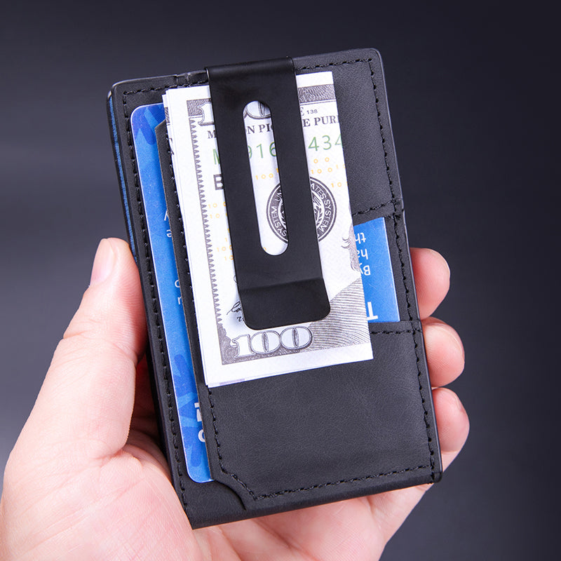 Men's Slim Wallet With Pop Up Card Holder, RFID Blocking, Minimalist