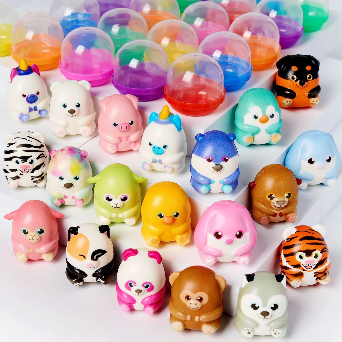20 Pcs Squishy Toys Party Favors for Kids & Adults 2" Mini Animals Squishies Fidget Toys for Classroom Prizes Birthday Gift Pinata Fillers