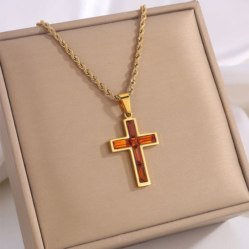 Fashion Jewelry European And American Ing Style Diamond Cross Necklace