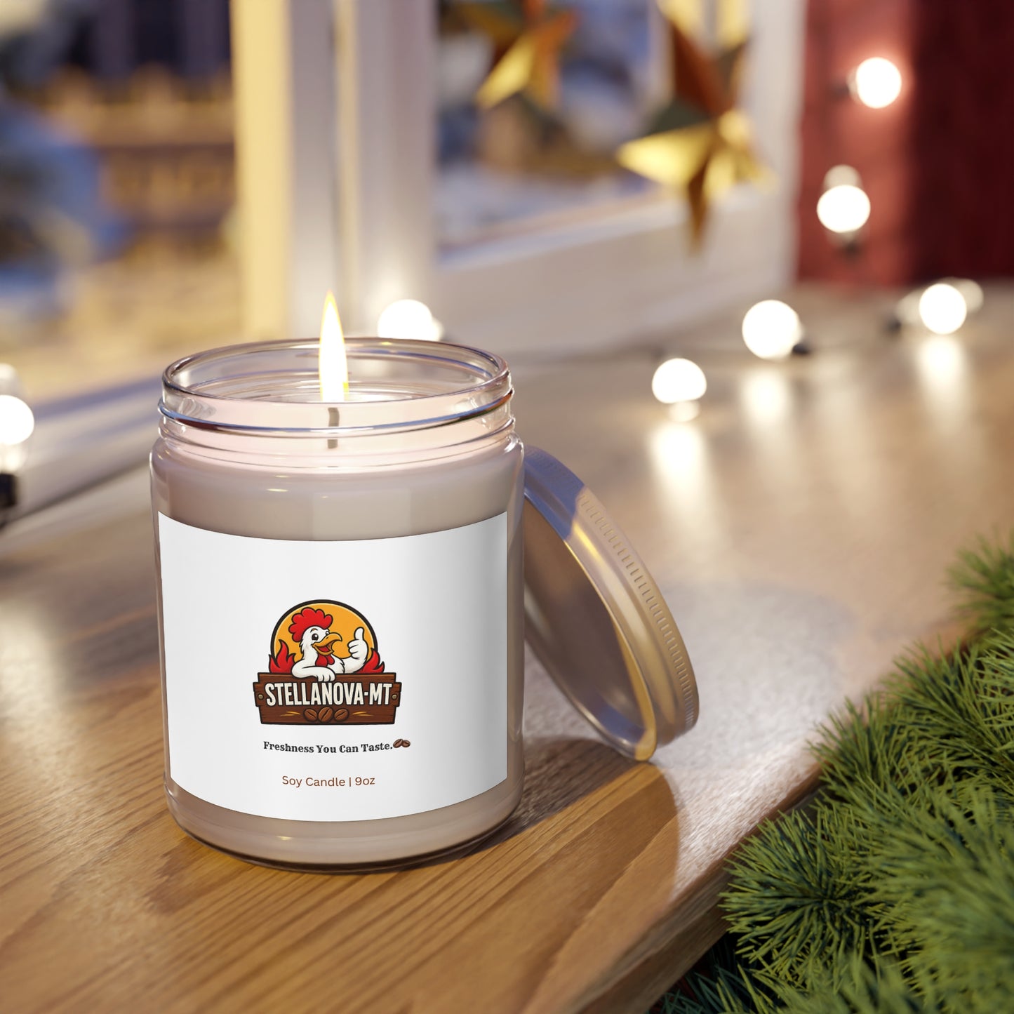 StellaNova-MT "Freshness You Can Taste" Scented Soy Candles with White Lid, 9oz