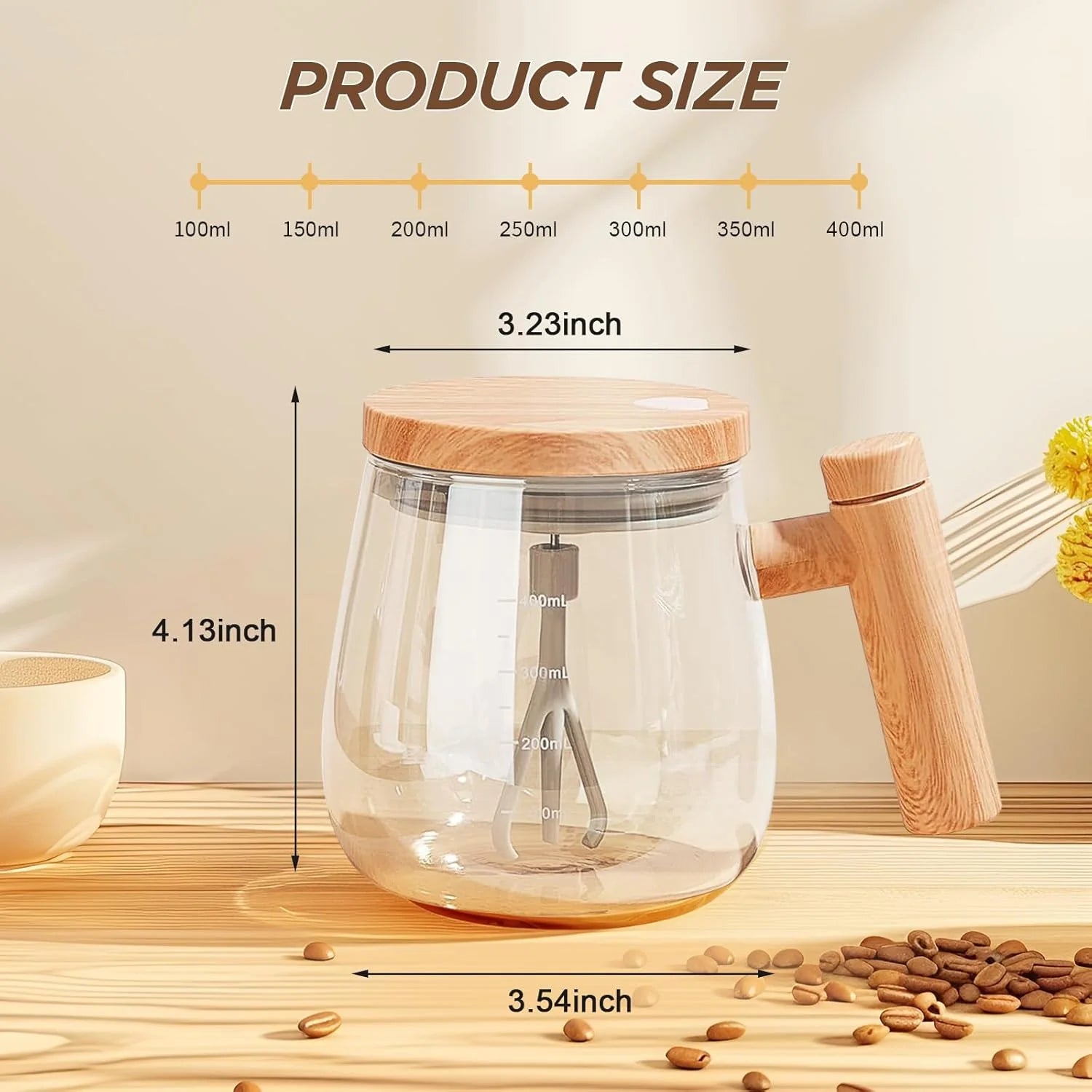 Self Stirring Mug, Electric Mixing Cup Lightweight Self Stirring Coffee Mug Electric High Speed Mixing Cup for Stir Mixed Drink Milk Protein for Office Home