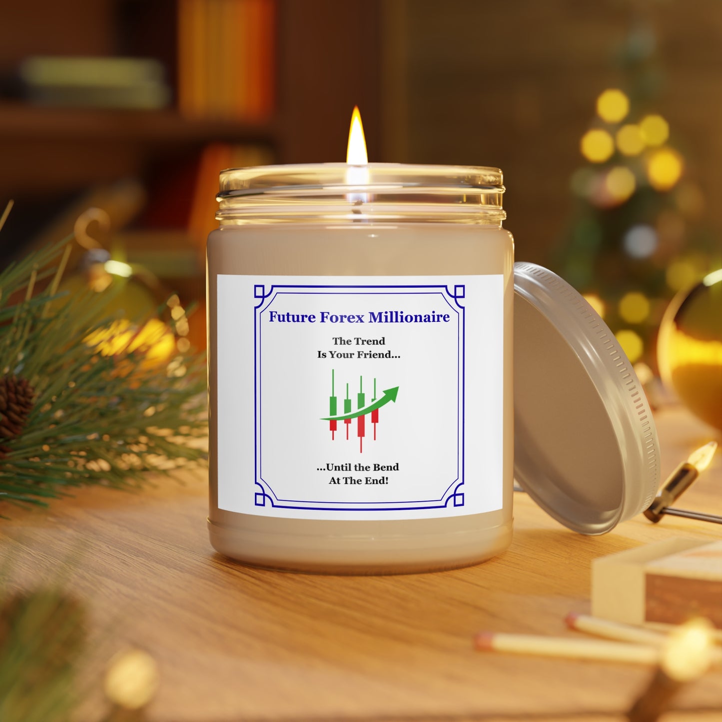Forex Future Millionaire Scented Soy Candles with White Lid, 9oz