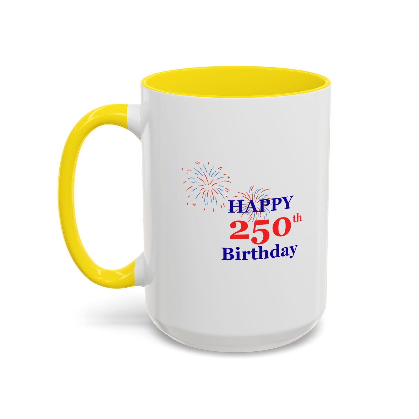 250th Anniversary Coffee Mug – 1776–2026 Patriotic Fireworks Accent Mug