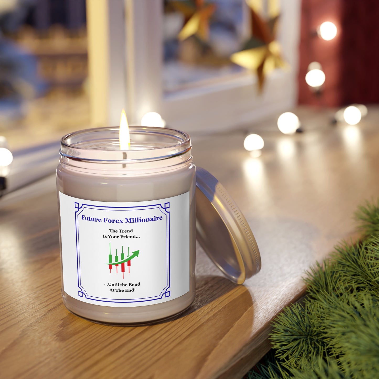 Forex Future Millionaire Scented Soy Candles with White Lid, 9oz