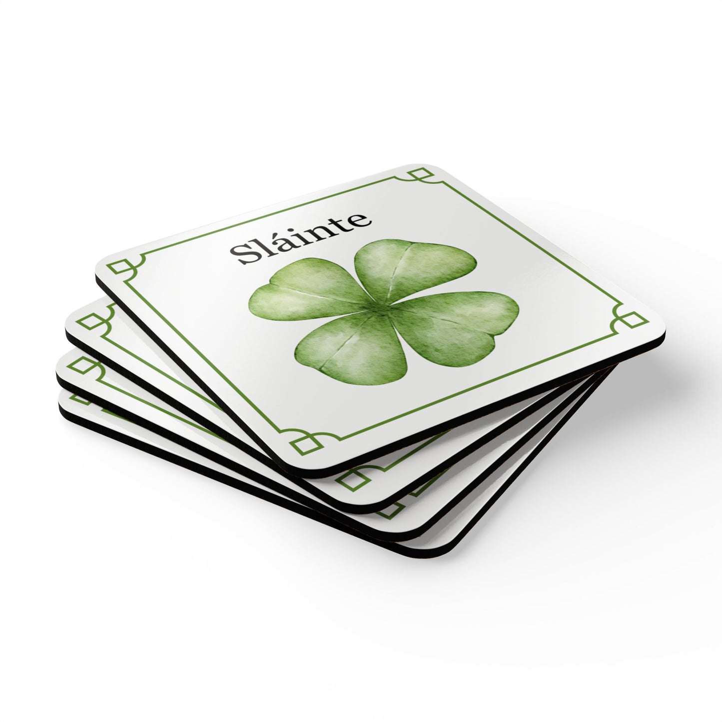 St Patrick's Day - Slainte Corkwood Coaster Set