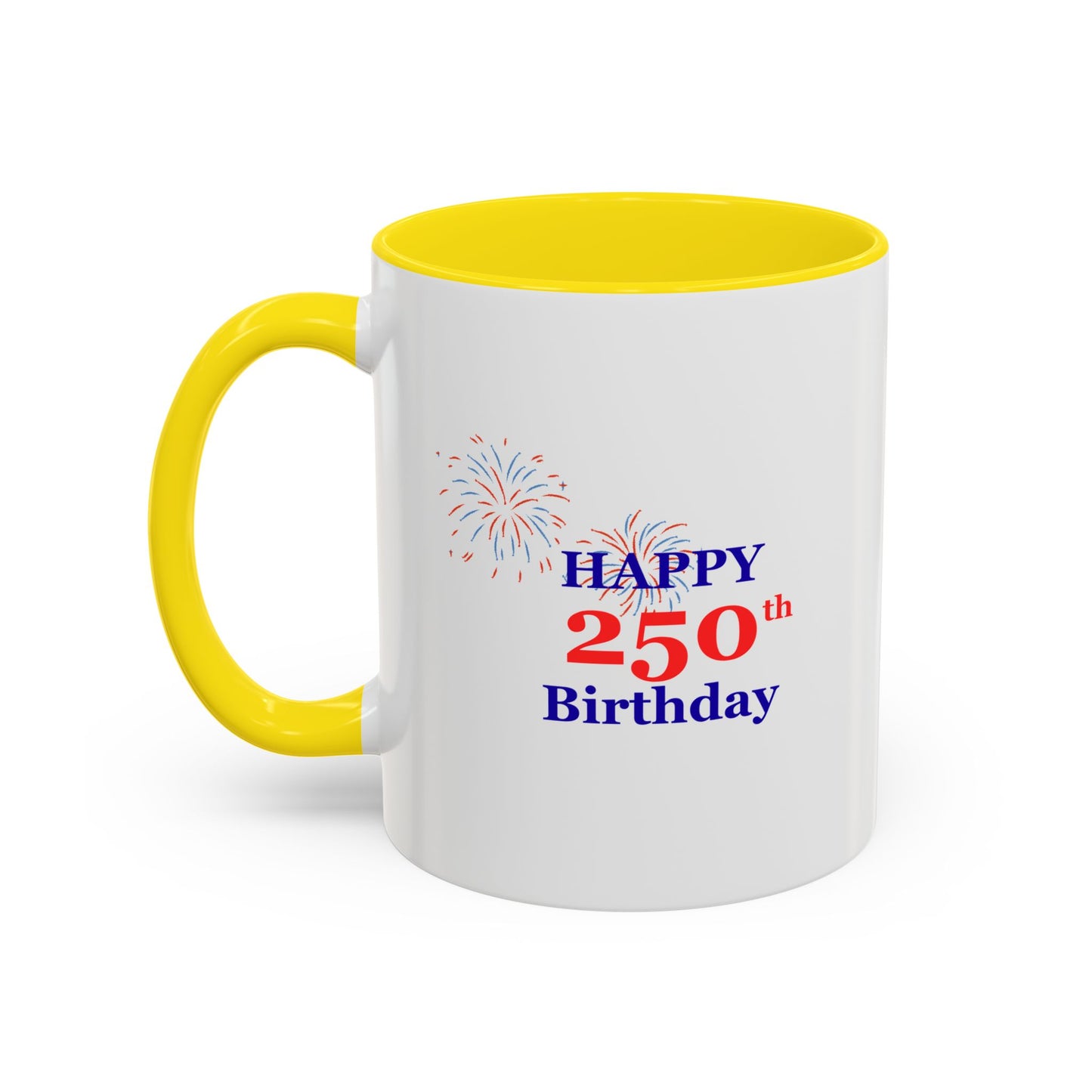 250th Anniversary Coffee Mug – 1776–2026 Patriotic Fireworks Accent Mug