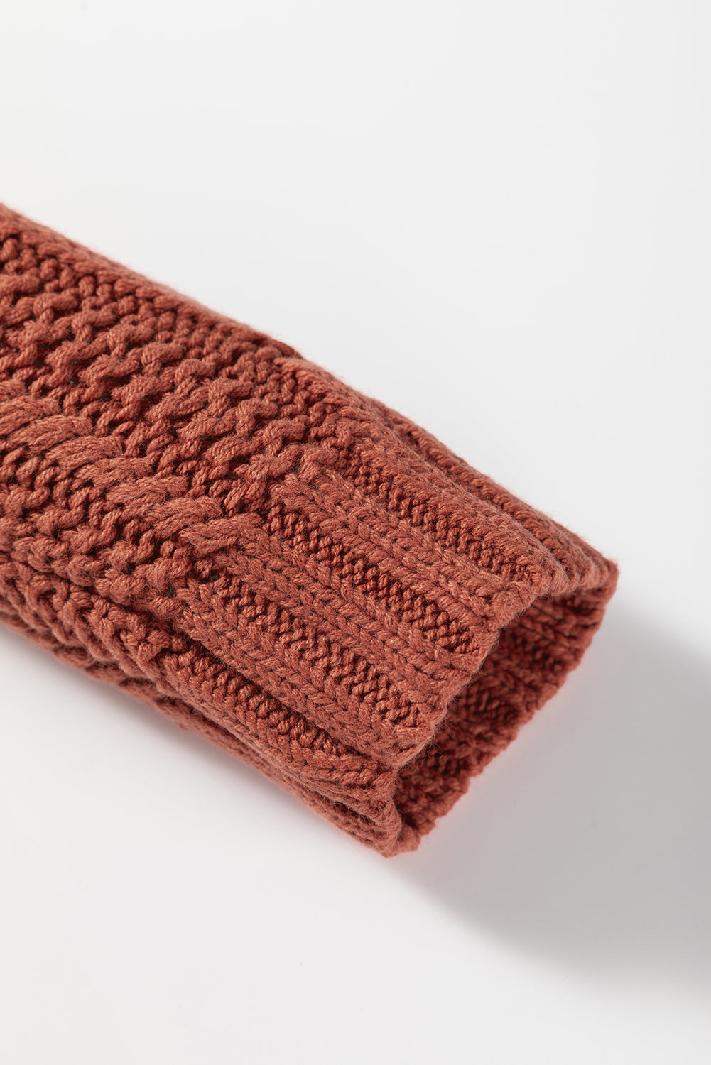 Textured Chunky Knit Long Sleeve Sweater