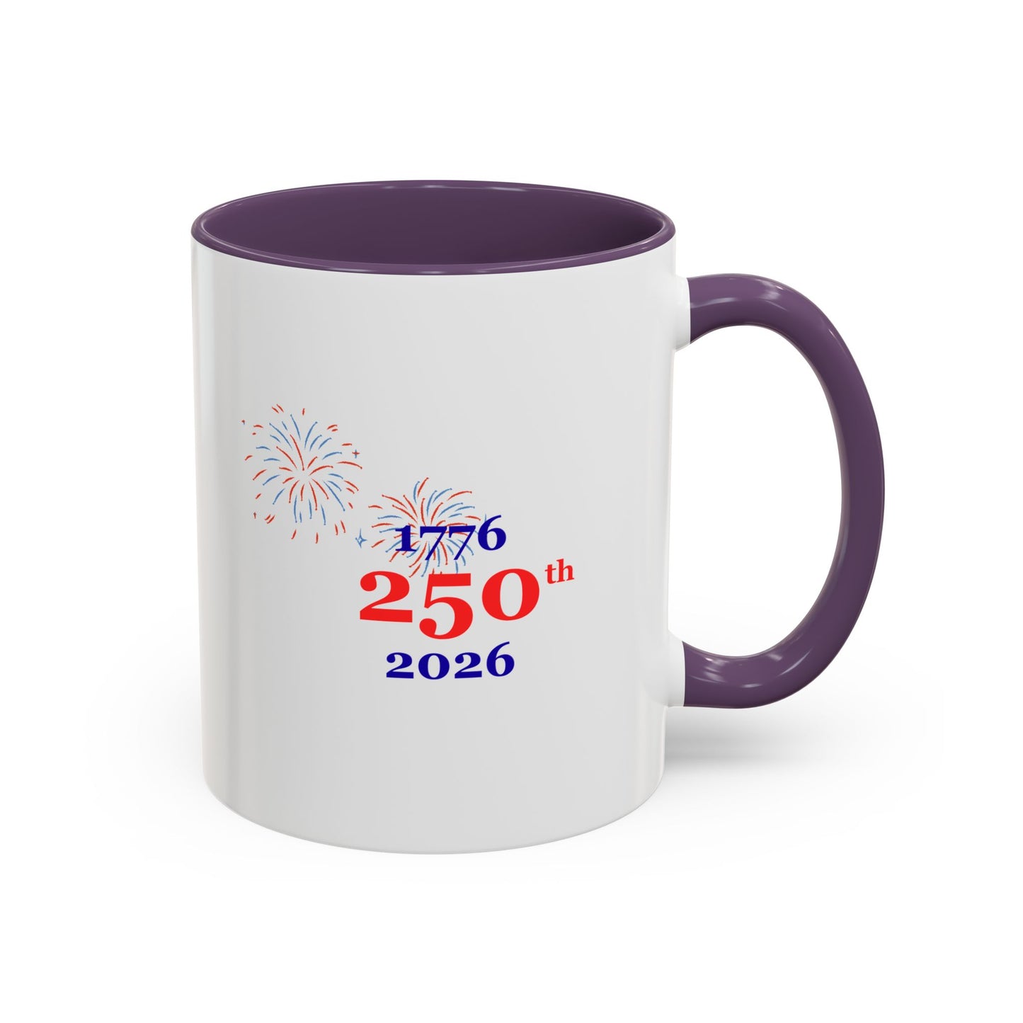 250th Anniversary Coffee Mug – 1776–2026 Patriotic Fireworks Accent Mug