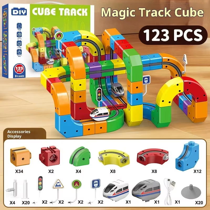 Anti-Gravity Electric Track Set | Snap-Together DIY Railway Building Toy | STEM Educational Gift for Kids