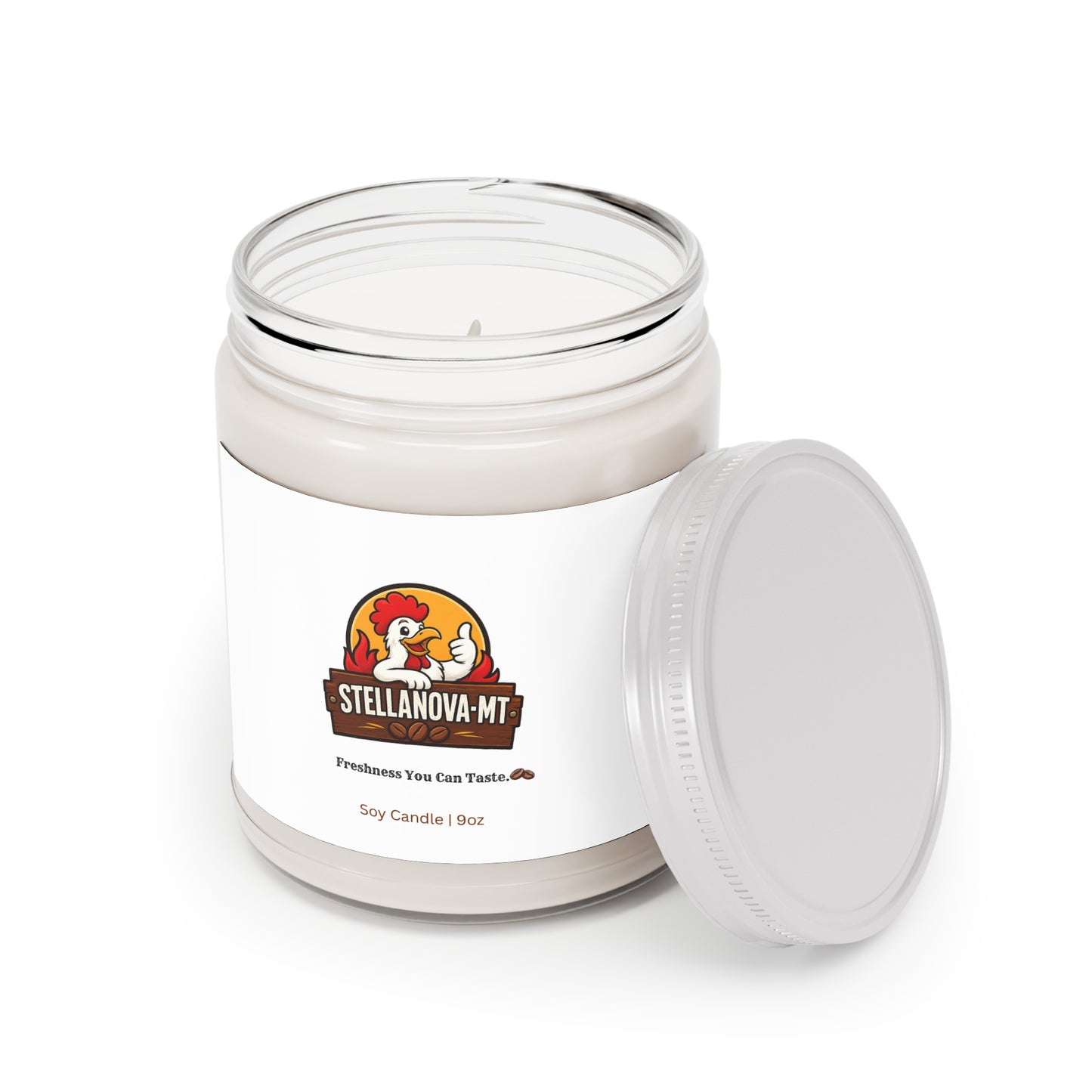 StellaNova-MT "Freshness You Can Taste" Scented Soy Candles with White Lid, 9oz