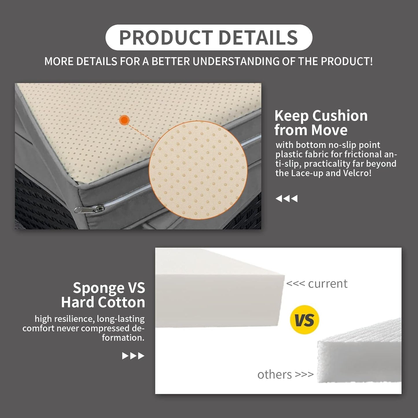 3 Piece Patio Furniture Set Outdoor Sectional With Ottoman And Storage