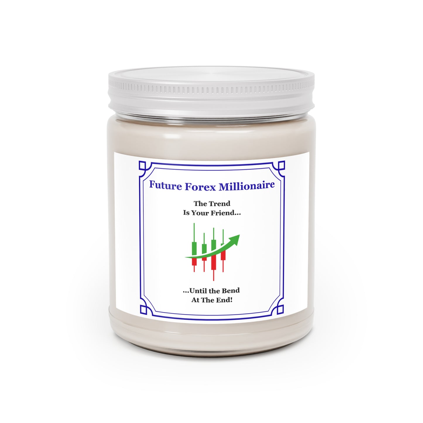 Forex Future Millionaire Scented Soy Candles with White Lid, 9oz