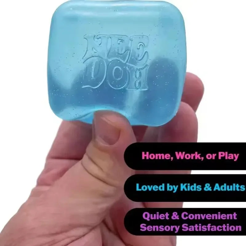 Needoh Squishy Schylling Nice Cube, Sensory Stress Reliever, Fidget Tool, Anti-Anxiety Relief Squeeze Toy For Kids.