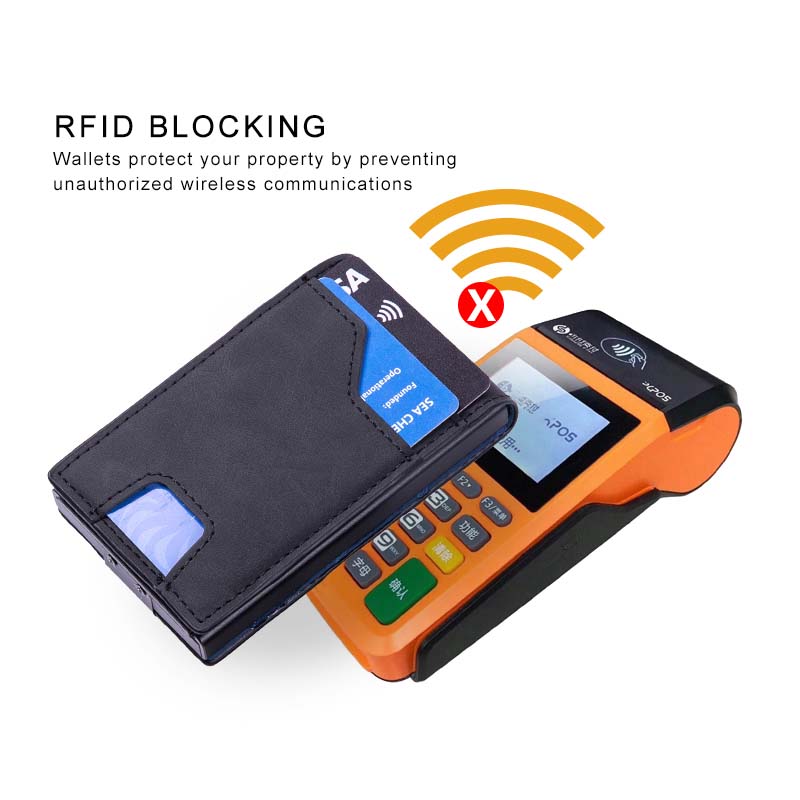 Men's Slim Wallet With Pop Up Card Holder, RFID Blocking, Minimalist