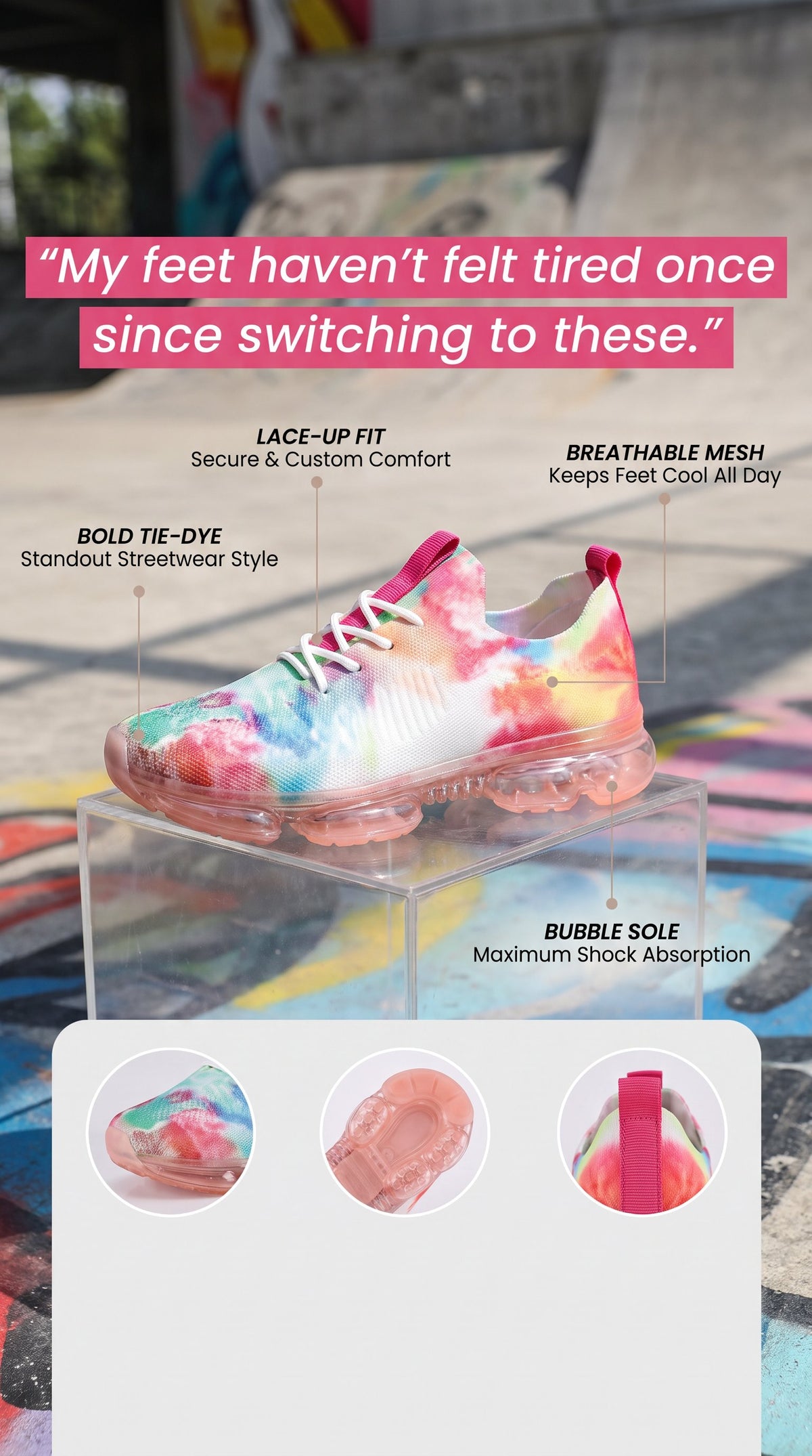 Fashion Mesh Cozy Running Sport Shoes Women Lace Up Sneakers