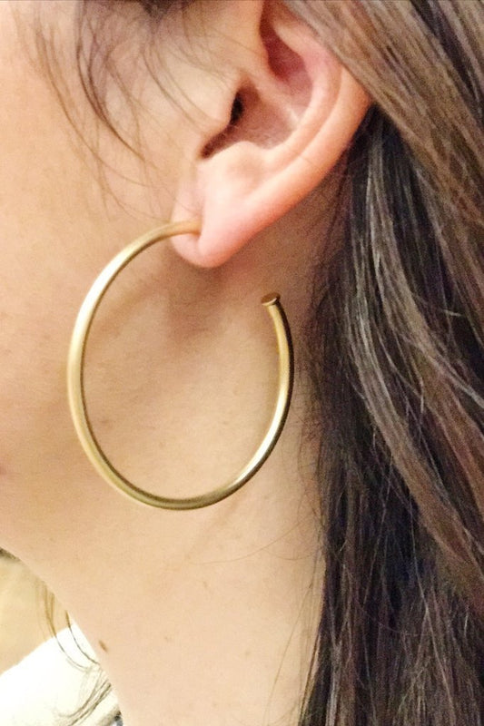 Hoop Earrings in Matte Gold
