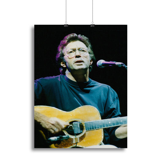 Eric Clapton with Acoustic Guitar Live-- Canvas Print or Poster