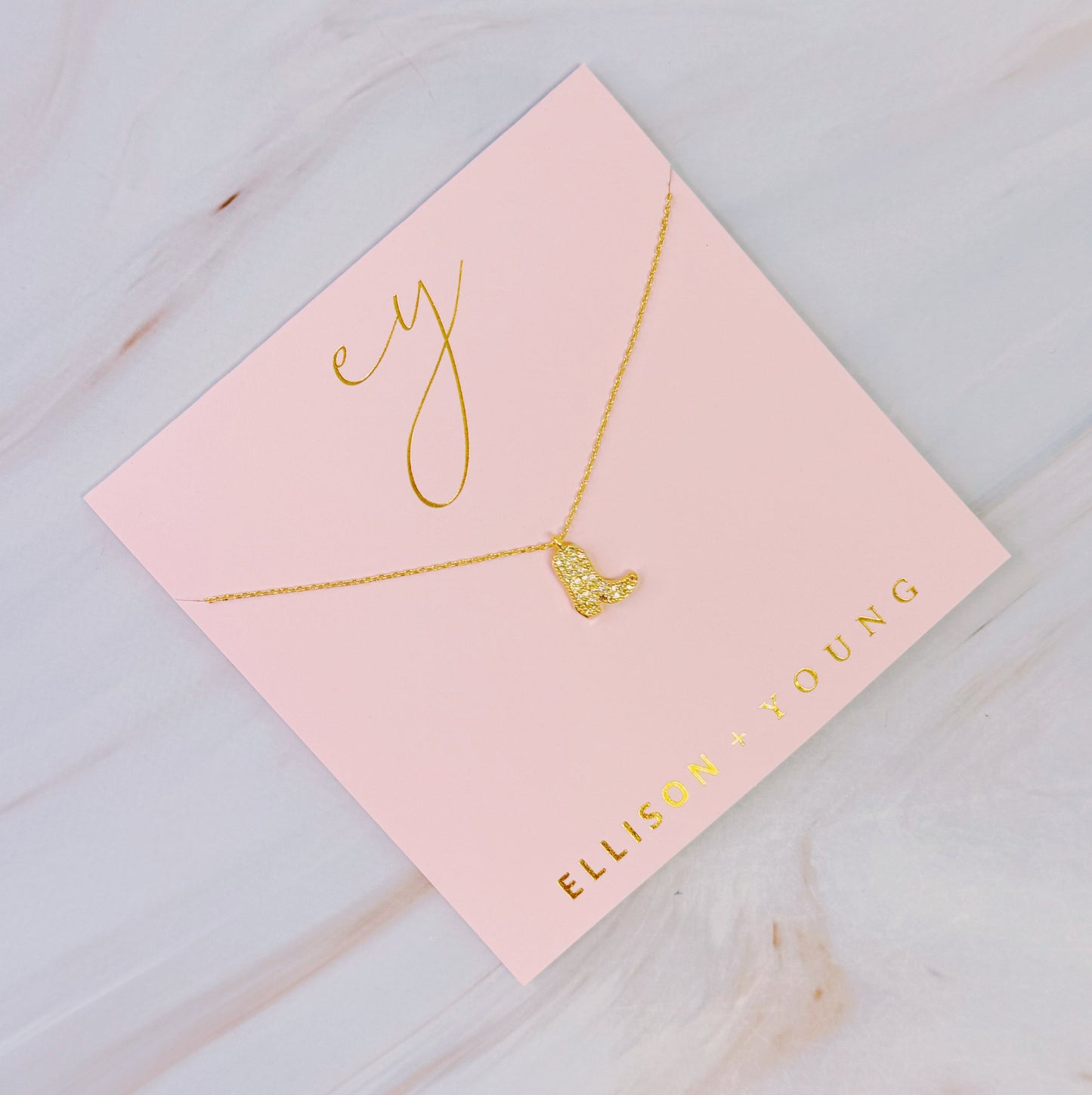 Glam Cow Girl Boot Necklace