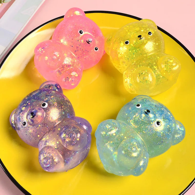 1pcs Random Glitter Gummy Bear Needoh Small Cute Animal Anti Stress