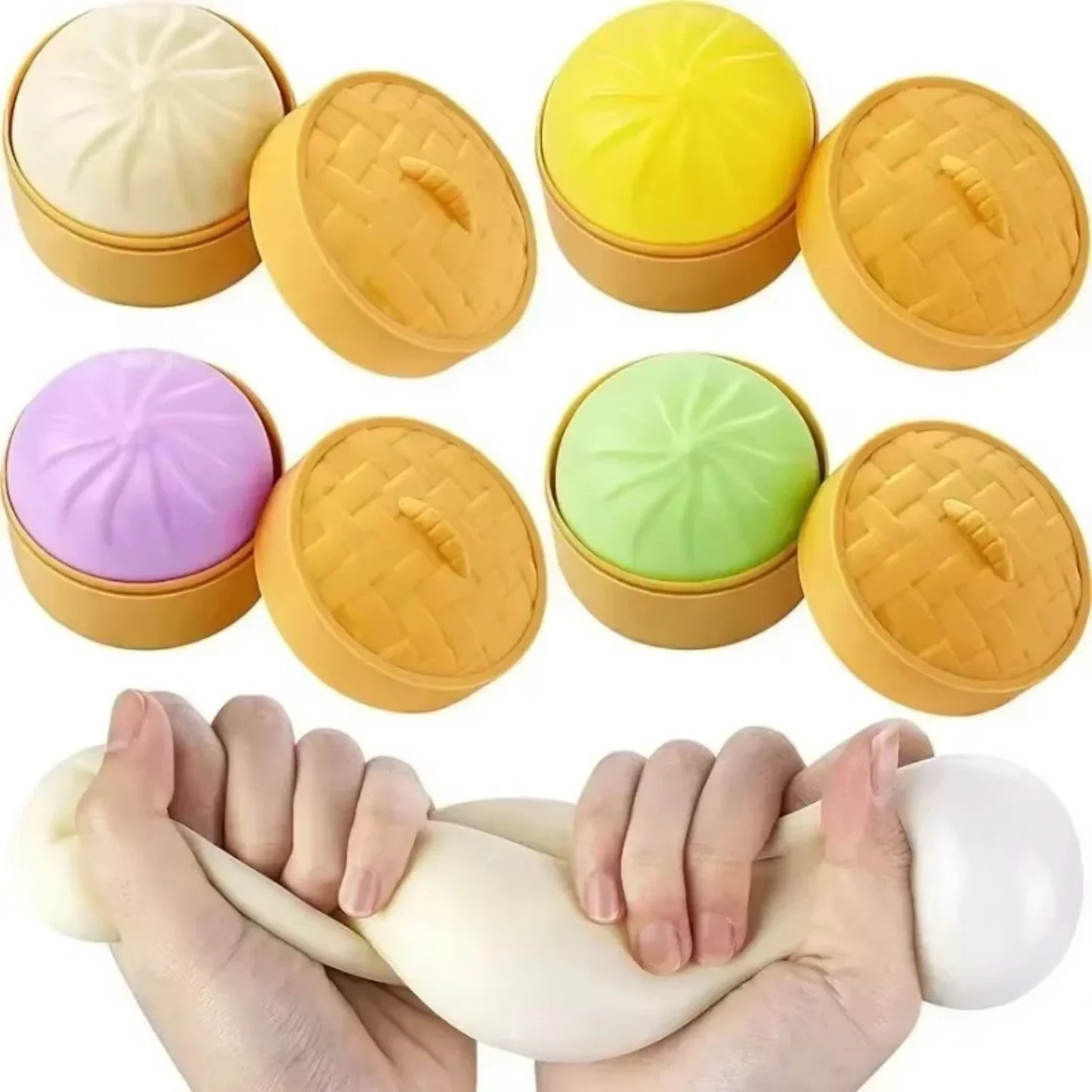 Colorful Dumpling Stress Balls Fidget Sensory Toy Squeeze Dough Ball