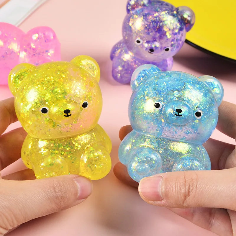 1pcs Random Glitter Gummy Bear Needoh Small Cute Animal Anti Stress