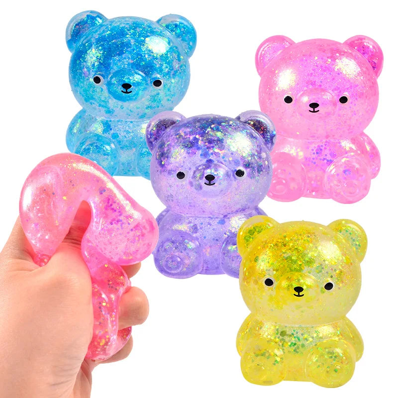 1pcs Random Glitter Gummy Bear Needoh Small Cute Animal Anti Stress