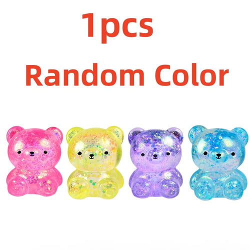 1pcs Random Glitter Gummy Bear Needoh Small Cute Animal Anti Stress