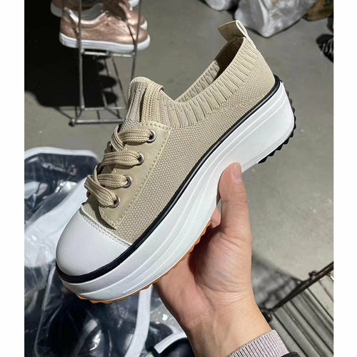 Women's Summer Knitted Breathable Sneakers - Vulcanize Shoes