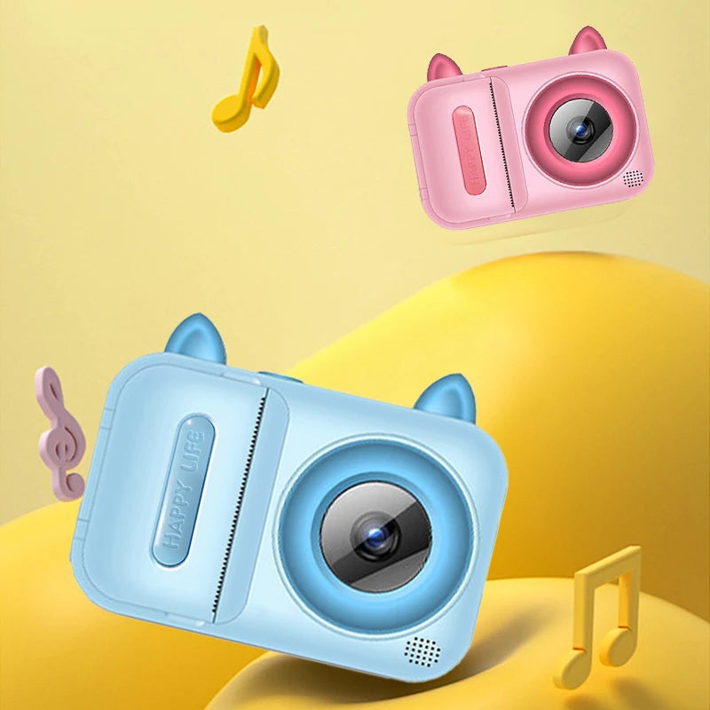 High-Definition Dual-Camera Instant Print Camera with a 2.4-Inch Large