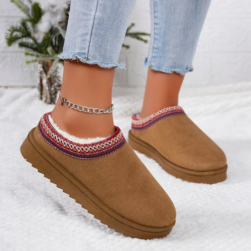 Snow Boots Women Winter New Cashmere Warm Thick Soles Without