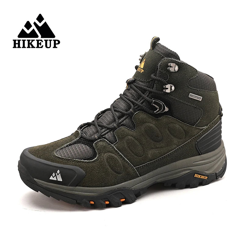 HIKEUP High-Top Men Hiking Boot Winter Outdoor Shoes Lace-Up Non-slip