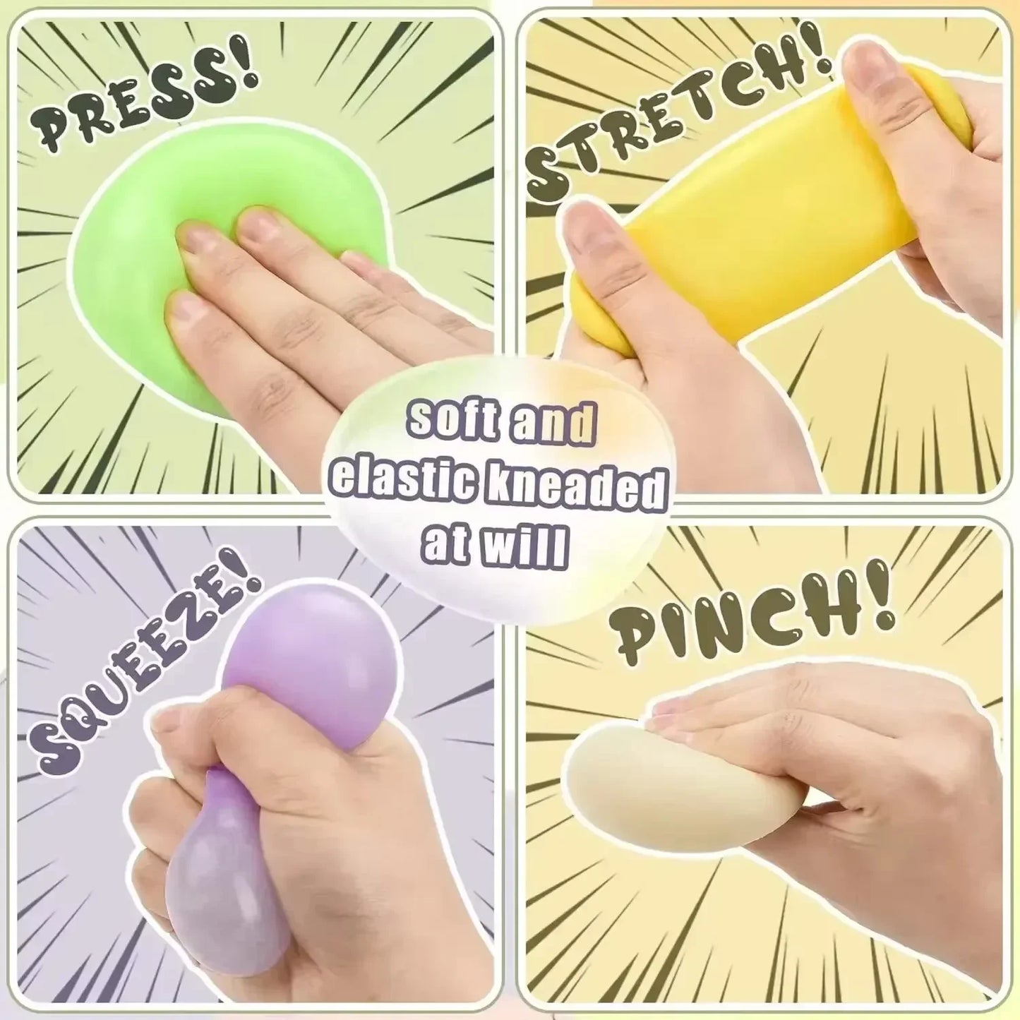 Colorful Dumpling Stress Balls Fidget Sensory Toy Squeeze Dough Ball