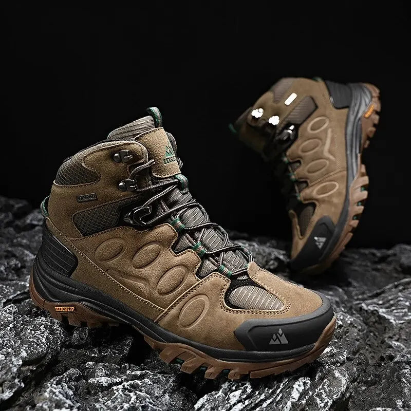 HIKEUP High-Top Men Hiking Boot Winter Outdoor Shoes Lace-Up Non-slip