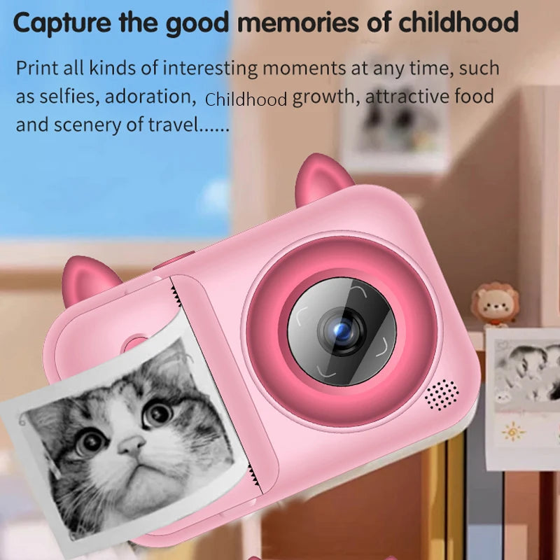 High-Definition Dual-Camera Instant Print Camera with a 2.4-Inch Large