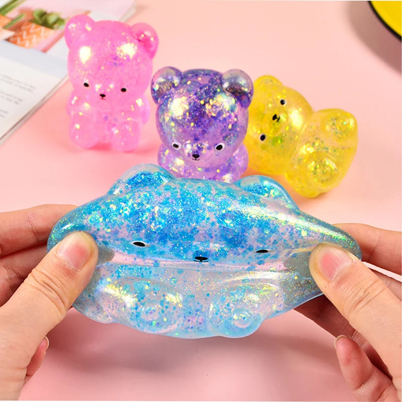 1pcs Random Glitter Gummy Bear Needoh Small Cute Animal Anti Stress
