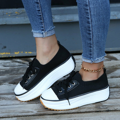 Women's Summer Knitted Breathable Sneakers - Vulcanize Shoes