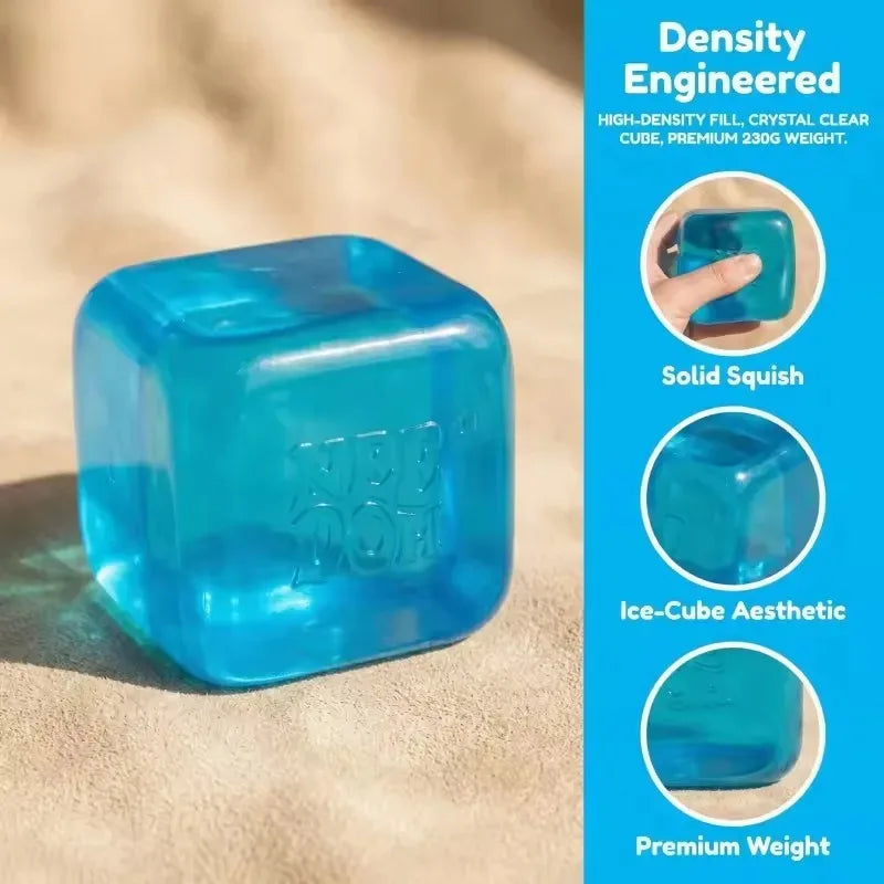 Needoh Squishy Schylling Nice Cube, Sensory Stress Reliever, Fidget Tool, Anti-Anxiety Relief Squeeze Toy For Kids.