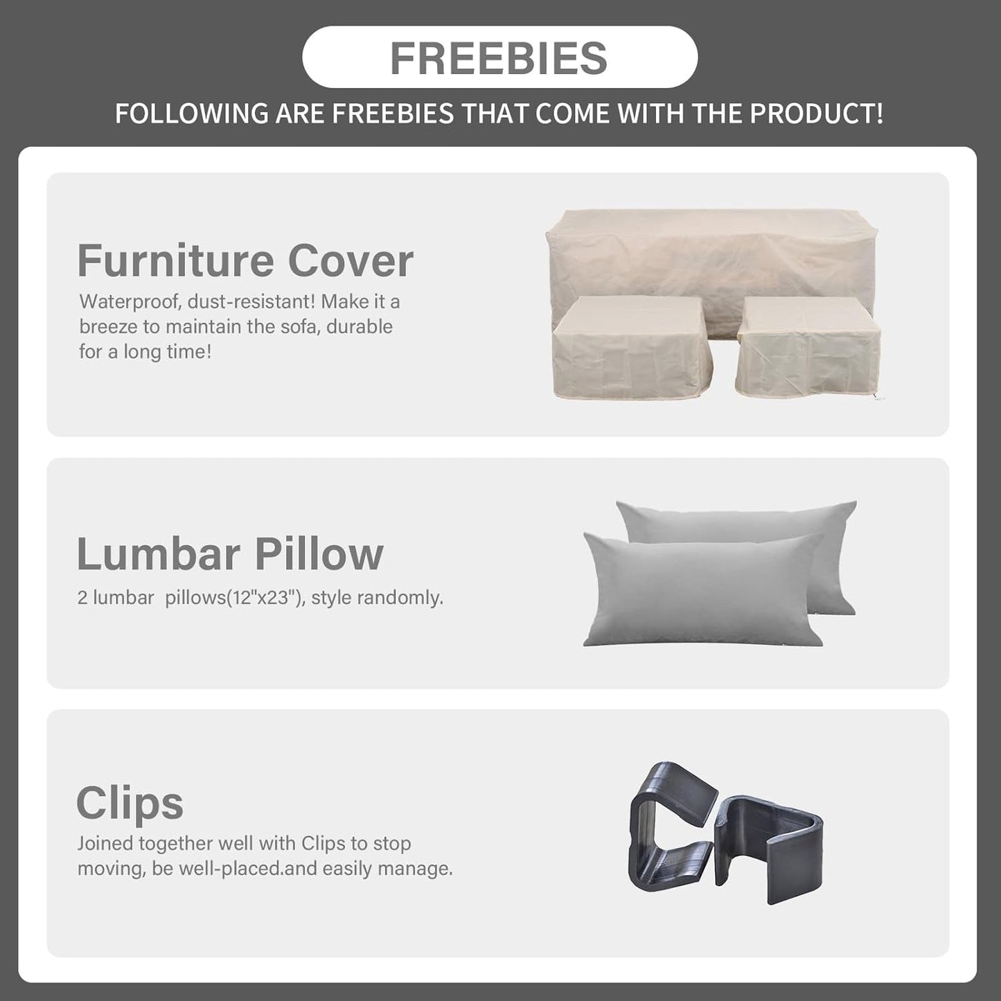 3 Piece Patio Furniture Set Outdoor Sectional With Ottoman And Storage