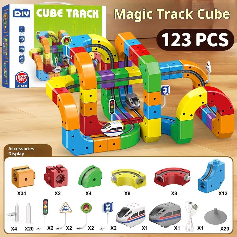 Anti-Gravity Electric Track Set | Snap-Together DIY Railway Building Toy | STEM Educational Gift for Kids